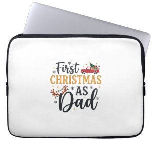 Erstes Weihnachten Vatertags-Urlaubslastwagen Laptopschutzhülle