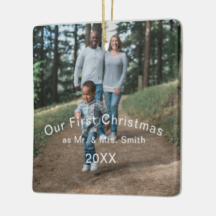 Erstes Weihnachten verheiratet als Herr und Frau P Keramikornament