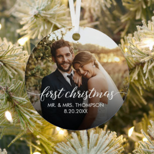 Erstes Weihnachten Verheiratet Benutzerdefiniertes Ornament Aus Metall