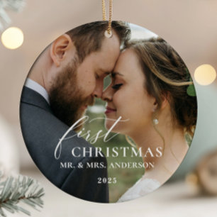 Erstes Weihnachten Verheiratet Herr und Frau Ornam Keramik Ornament