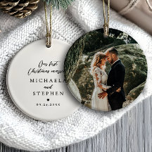 Erstes Weihnachten Verheiratet Moderne Minimalisti