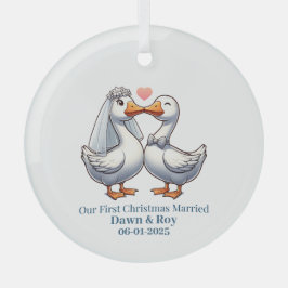 Erstes Weihnachten verheiratet, personalisiertes G Ornament Aus Glas