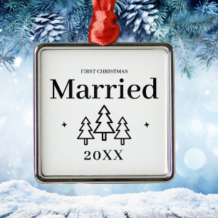 Erstes Weihnachten verheiratet Premium-Hochzeitsan Ornament Aus Metall
