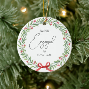 Erstes Weihnachten Verlobt Personalisiertes Weihna Keramik Ornament