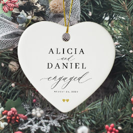 Erstes Weihnachten verlobt Verlobung Andenken Herz Keramik Ornament