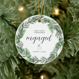 Erstes Weihnachten Verlobung Weihnachtsgeschenk fü Keramik Ornament