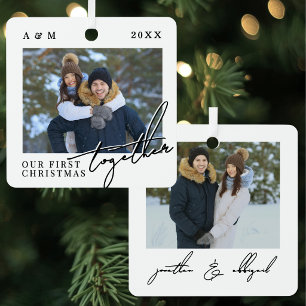 Erstes Weihnachten zusammen Foto Ornament Aus Metall