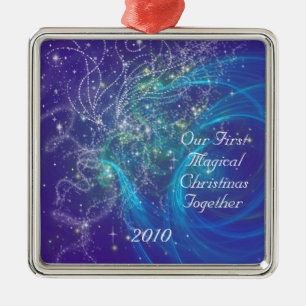 ERSTES WEIHNACHTEN ZUSAMMEN SILBERNES ORNAMENT