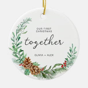Erstes Weihnachten Zusammen Weihnachten Paar Gesch Keramik Ornament