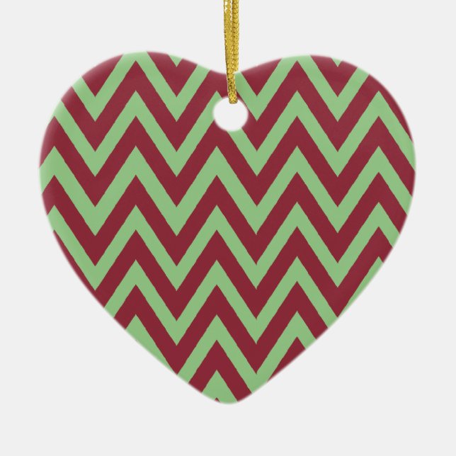 Erstes Weihnachten zusammen Zickzack Keramikornament (Vorne)