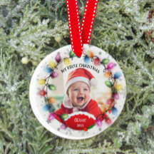Erstes Weihnachtsbaby 2-seitiges Zwei-Foto-Andenke