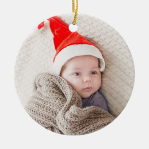 Erstes Weihnachtsbaby-Foto-Geburtsstatistik Keramik Ornament