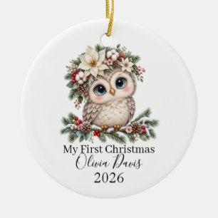 Erstes Weihnachtsbaumanhänger für Baby Mädchen Keramik Ornament