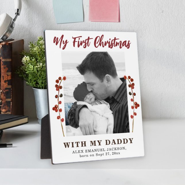 Erstes Weihnachtsdad und Baby-Foto Fotoplatte (Von Creator hochgeladen)