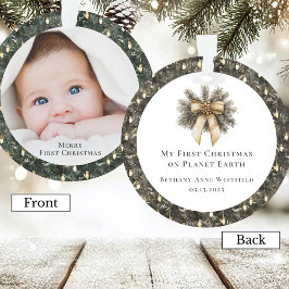 Erstes Weihnachtsfoto-Andenken-Ornament für Babys Ornament