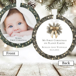 Erstes Weihnachtsfoto-Andenken-Ornament für Babys Ornament