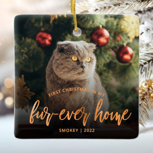 Erstes Weihnachtsfoto für das Zuhause aus Kupfer Keramikornament