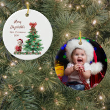 Erstes Weihnachtsfoto-Ornament für das Baby