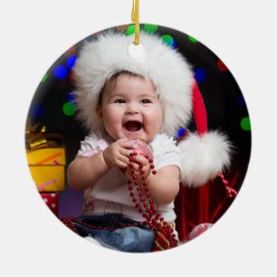 Erstes Weihnachtsfoto-Ornament für das Baby Keramik Ornament