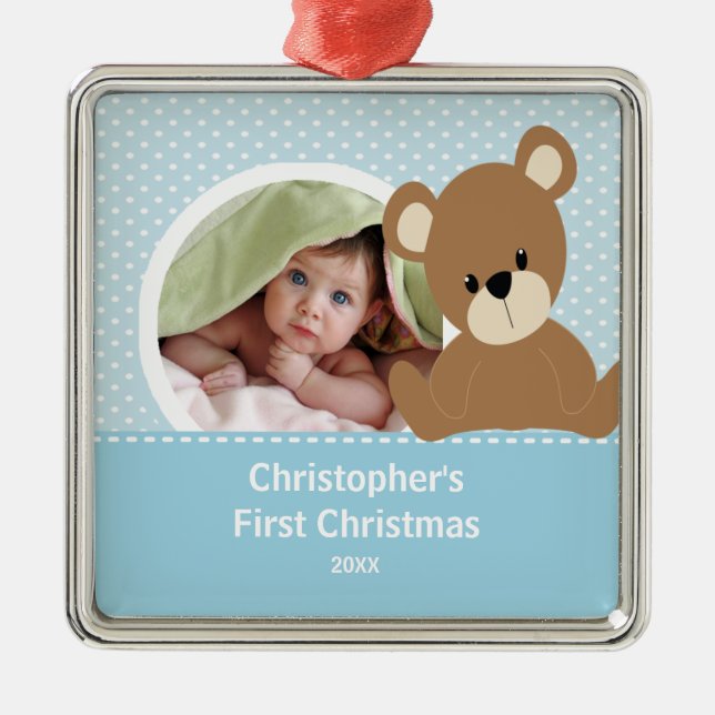 Erstes Weihnachtsgebäck Foto Ornament Niedlich Bab (Vorne)