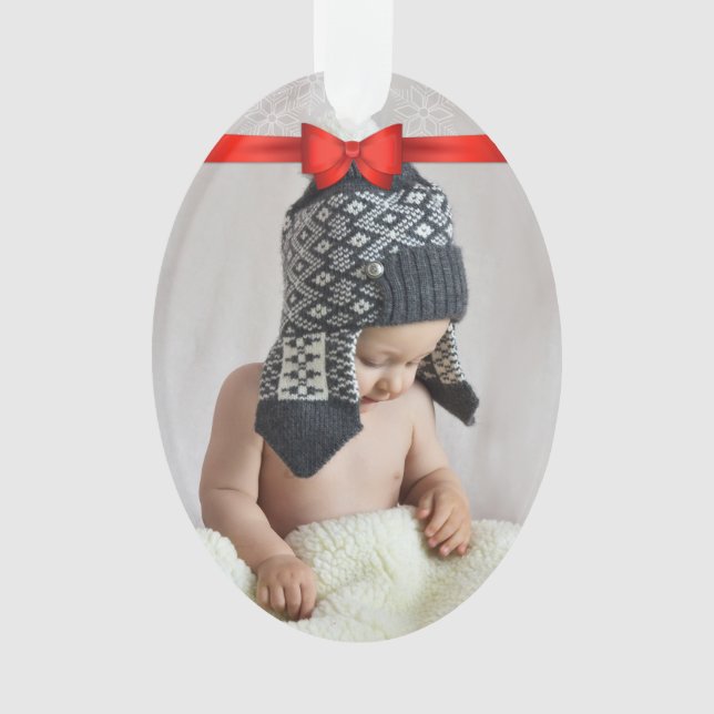 Erstes Weihnachtsgewohnheits-Foto Ornament (Vorderseite)