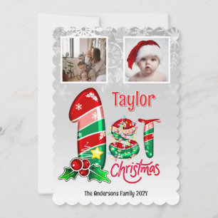 Erstes Weihnachtskind Zwei Fotos Personalisierte K