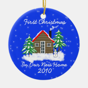 Erstes Weihnachtsneues Zuhause Keramik Ornament