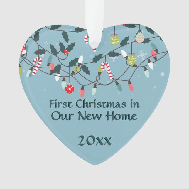 Erstes Weihnachtsneues Zuhause-Vintage Ornament (Vorderseite)