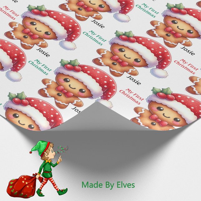 Erstes Weihnachtsplätzchen für Babys - Name hinzuf Geschenkpapier (Von Creator hochgeladen)