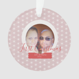 Erstes Weihnachtsschneeglobe Foto Snowflake Ornament