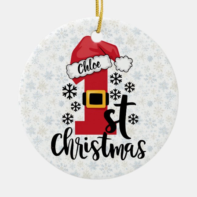 Erstes Weihnachtswunder Keramik Ornament (Vorne)