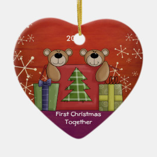 Erstes Weihnachtszusammen Keramikornament