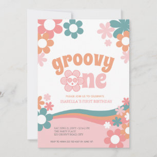 Erstgeburt Girl Daisy Groovy Einladung