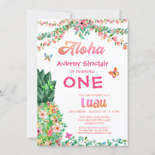 Erstgeburt Luau Tropische Ananas Einladung