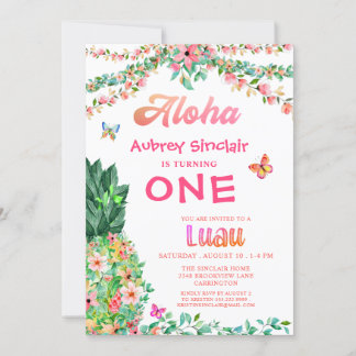 Erstgeburt Luau Tropische Ananas Einladung