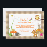 Erstgeburteneinladungen für Waldtiere Einladung<br><div class="desc">{Wird auf Filzpapier angezeigt}</div>