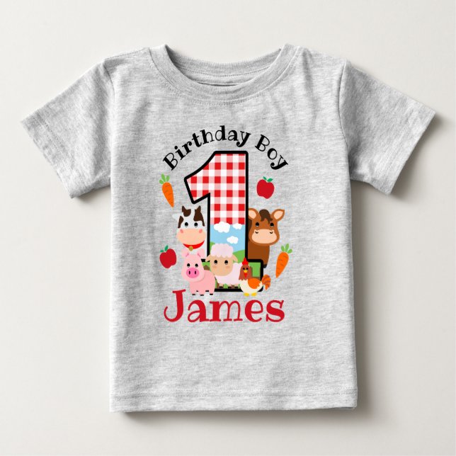 Erstgeburtsdatum von Nutztieren | Barnyard Birthda Baby T-shirt (Vorderseite)