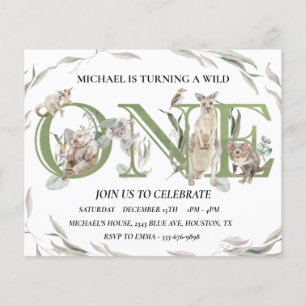 Erstgeburtstag Australische Wildtiere Flyer