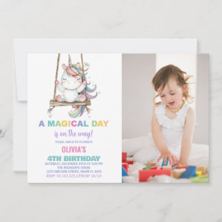 Erstgeburtstag Einhorn Geburtstag Einladungen Foto