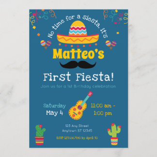 Erstgeburtstag Fiesta Mexikanischer Geburtstag Ein Einladung