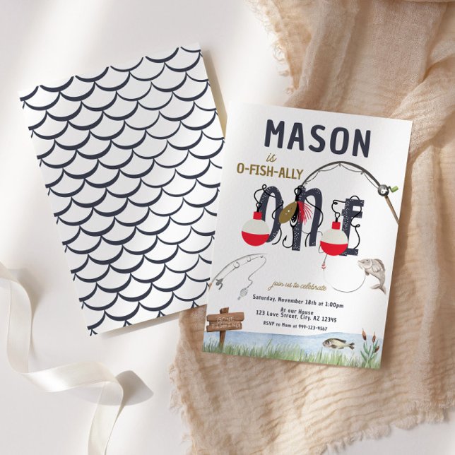 Erstgeburtstag Fisch-alleinfischen Einladung (Von Creator hochgeladen)