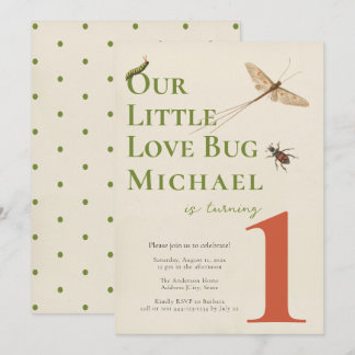 Erstgeburtstag kleine Liebe Bug Baby Einladung