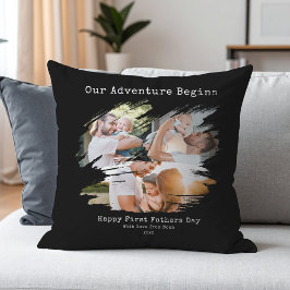 Erstgeburtstag Pinselstrich 3 FotoCollage Kissen