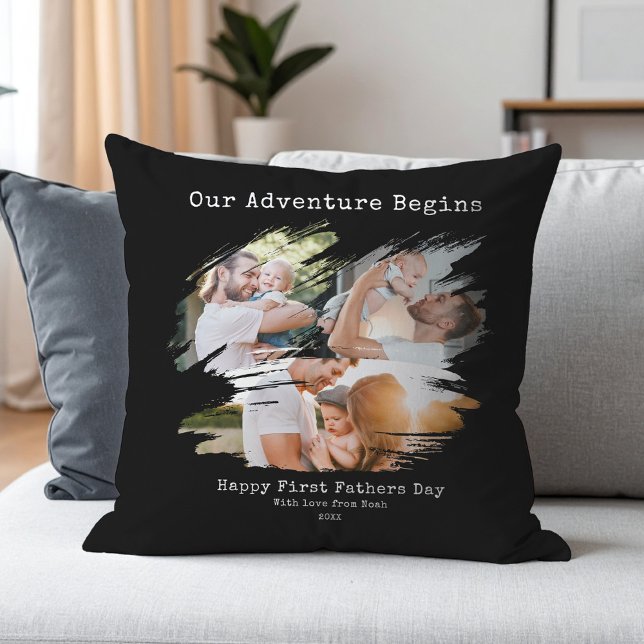 Erstgeburtstag Pinselstrich 3 FotoCollage Kissen (Von Creator hochgeladen)