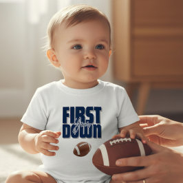 Erstjahres Football Erstes Down Marineblau T-Shirt