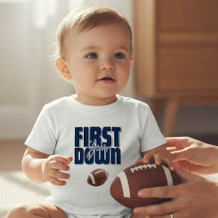 Erstjahres-Football Erstes Down Marineblau T-Shirt