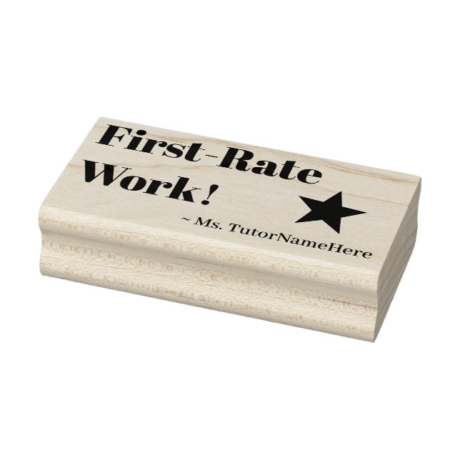 "Erstklassige Arbeit!" + Name des benutzerdefinier Gummistempel (Stempel)