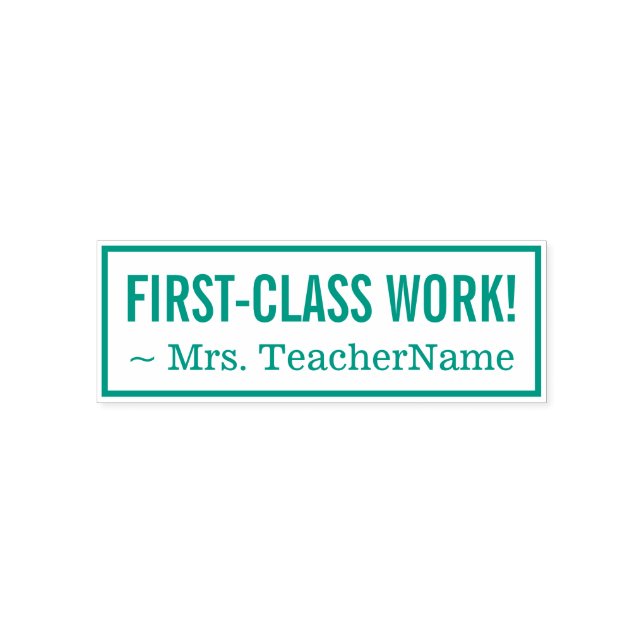 "ERSTKLASSIGE ARBEIT!" + Name des benutzerdefinier Permastempel (Design)