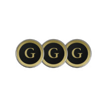 Erstklassige Black & Gold Golf Ball Markers