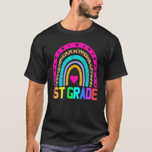 Erstklassige Regenbogenmädchen Jungen Lehrer Team T-Shirt